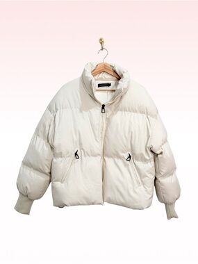 MEROKEETY White Puffer Jacket (Sz S)